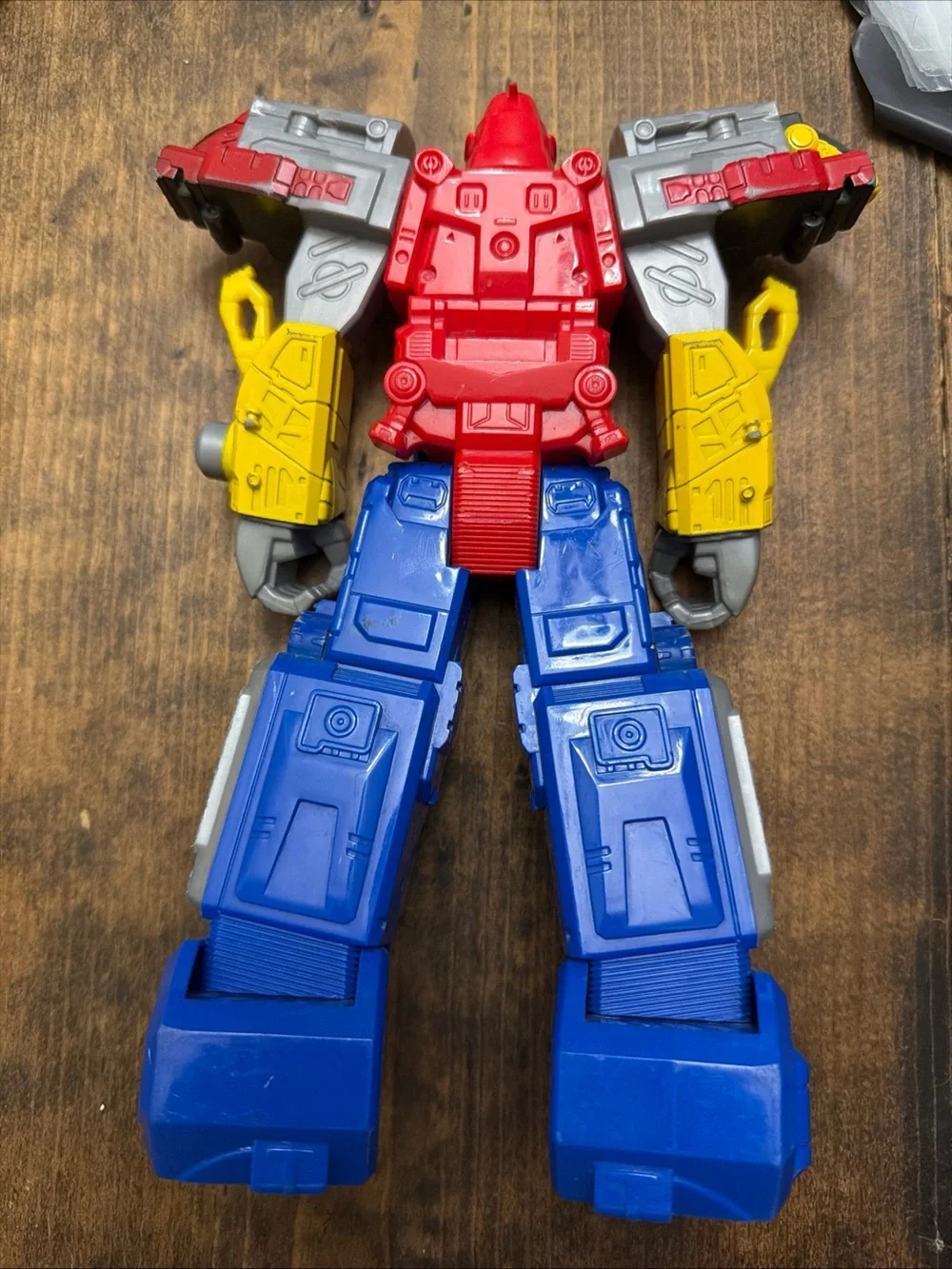 Power Rangers Megazord Transforming Robot Figure Blue Red Yellow